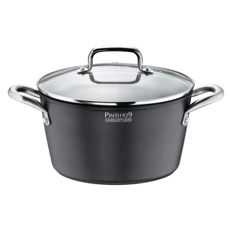Pinti1929 ST1 – Tall Aluminum Saucepan with Lid | Non-Stick Coating