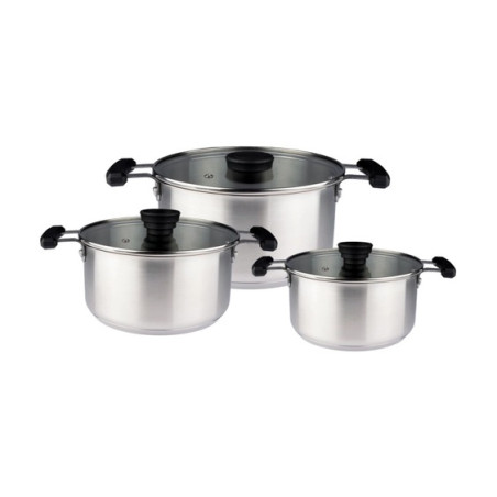 Pintinox Matrioska – Set of 3 Stackable Casseroles with Lids